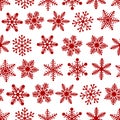 Seamless pattern red snowflakes vector illustration Royalty Free Stock Photo